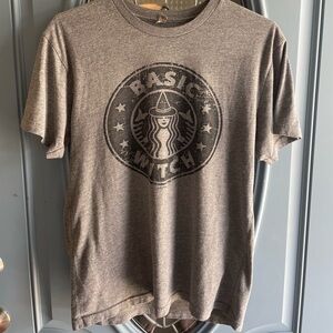 Grey Basic Witch Starbucks Handmade Tee